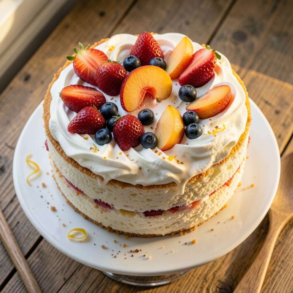 Angel Food Cake Recipe with Fruit and Cool Whip: Light-as-Air Layers Stacked With Bursting Berries