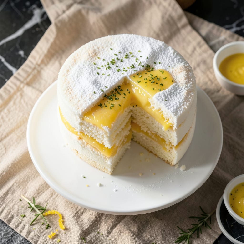 Angel Food Cake With Lemon Filling Recipe: Light-as-Air Cloud With Zesty Citrus Kiss