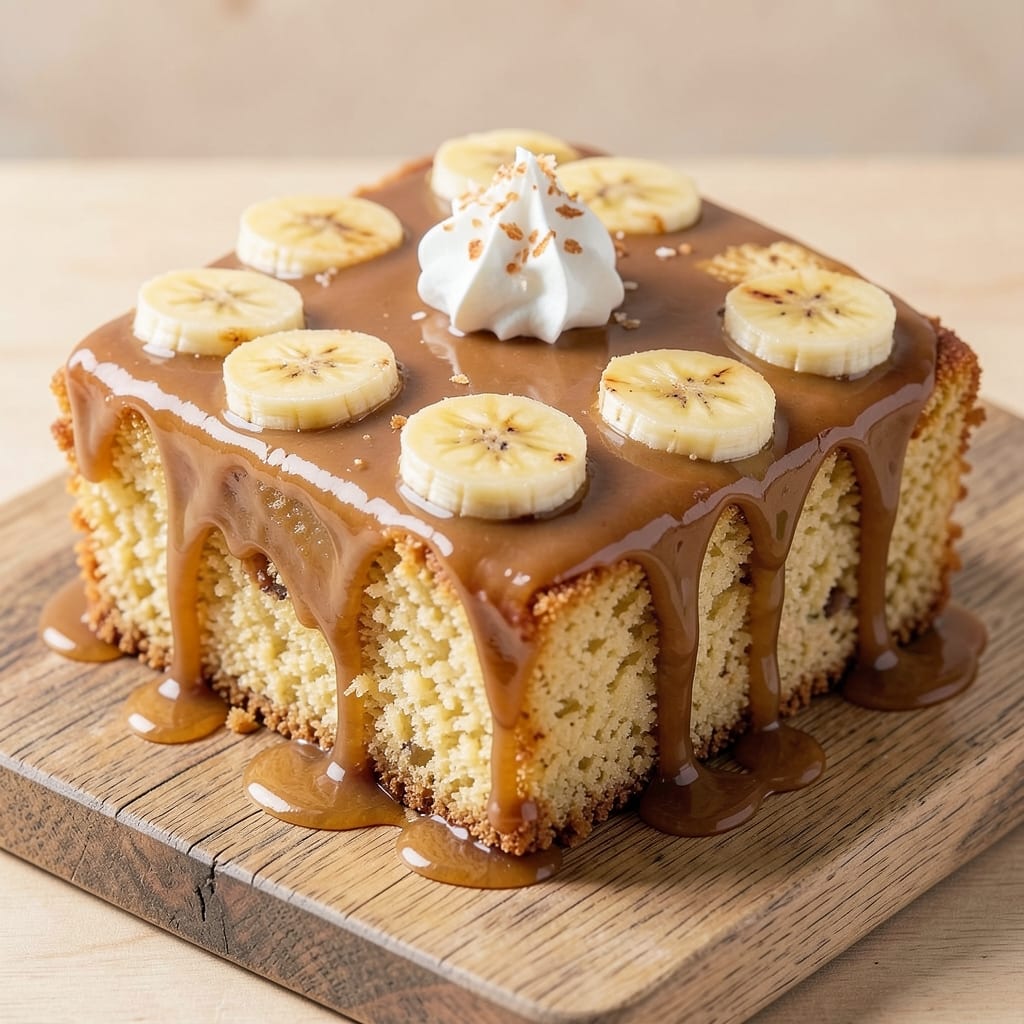 Banana Cake With Caramel Frosting Recipe: Rich Layers and Dripping Caramel Topping