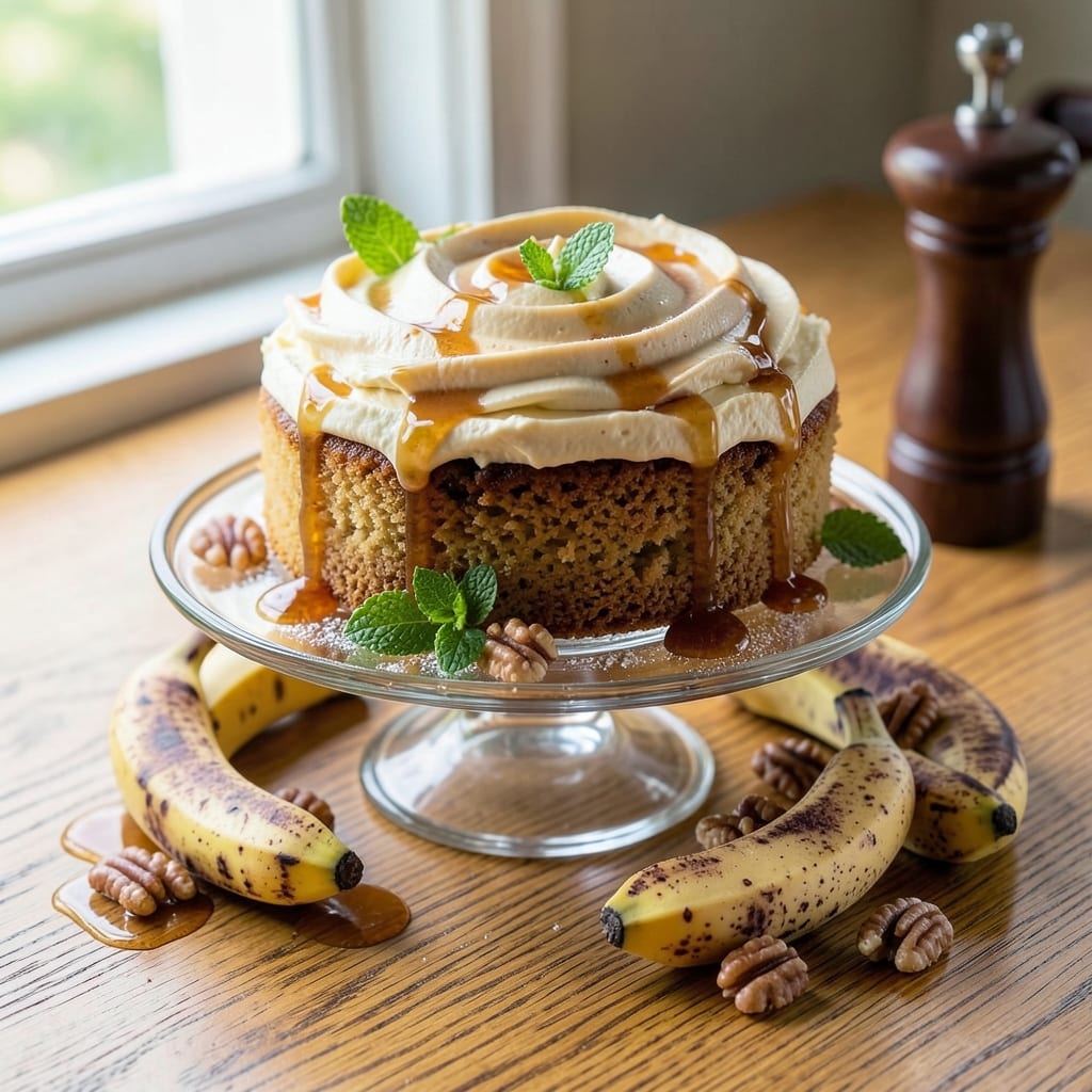 Banana Cake Mix Recipe Ideas: Boozy Caramel Swirl Tower