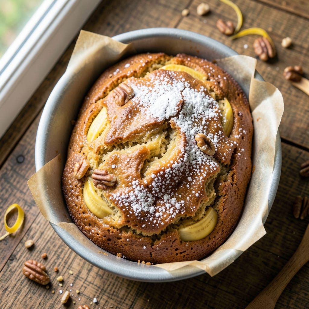 Banana Bread Recipe in a Cake Pan: Moist Center and Crispy Edges Every Time