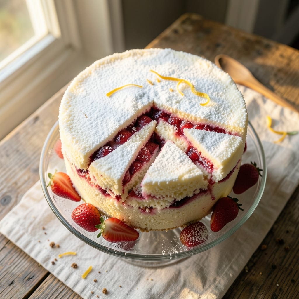 Angel Food Cake With Strawberry Filling Recipe: Light-as-Air Layers Drizzled With Fresh Fruit