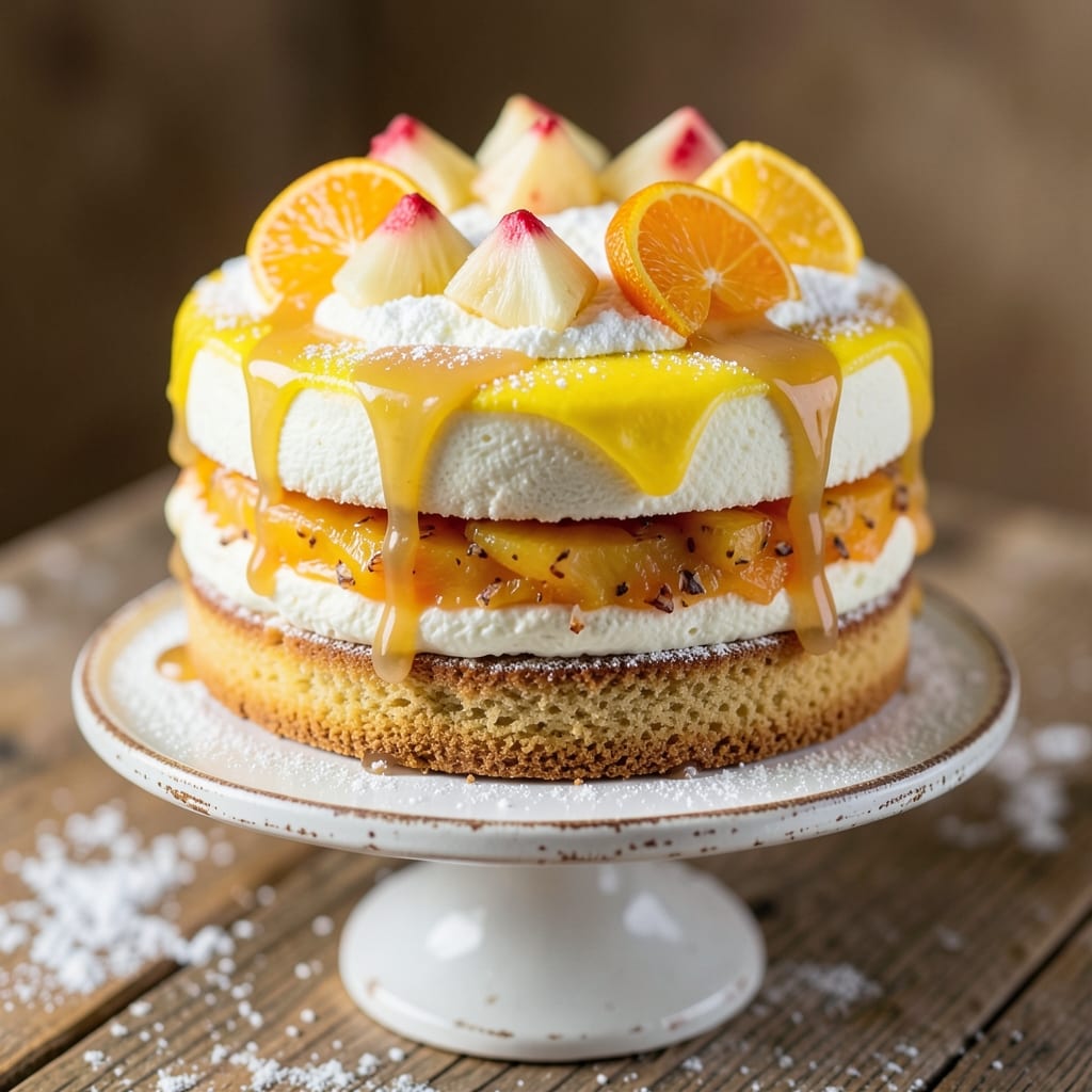 Baja Blast Cake Recipe: Tropical Rum-Soaked Layers With Crunchy Pineapple Crown