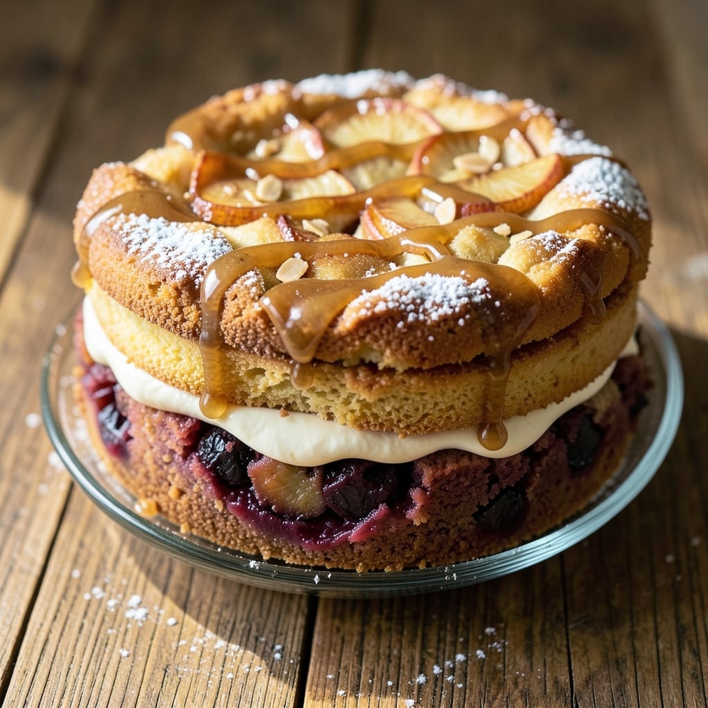 Apple And Plum Cake Recipe: Fruit-Infused Layers With Spiced Streusel Top