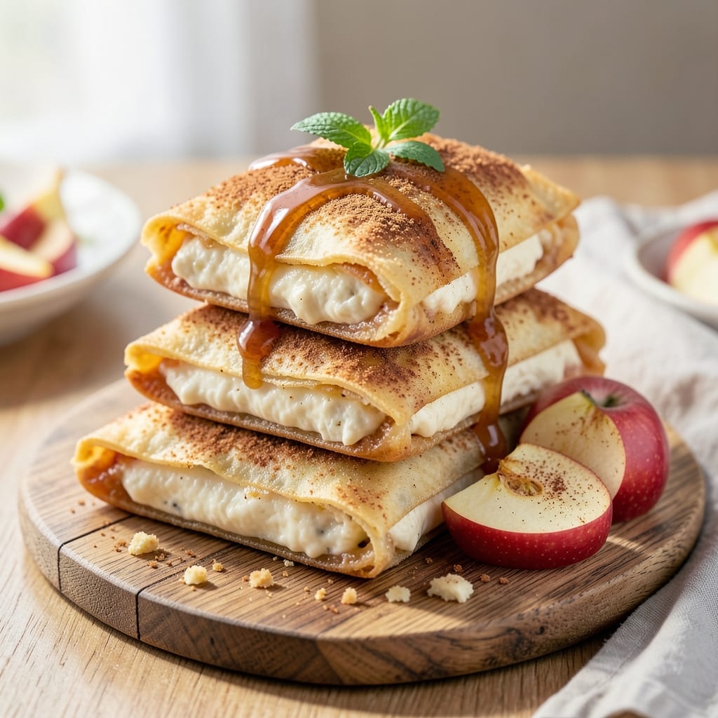 Apple Cheesecake Chimichangas Recipe: Crispy Taquitos Stuffed With Creamy Apple Cheesecake