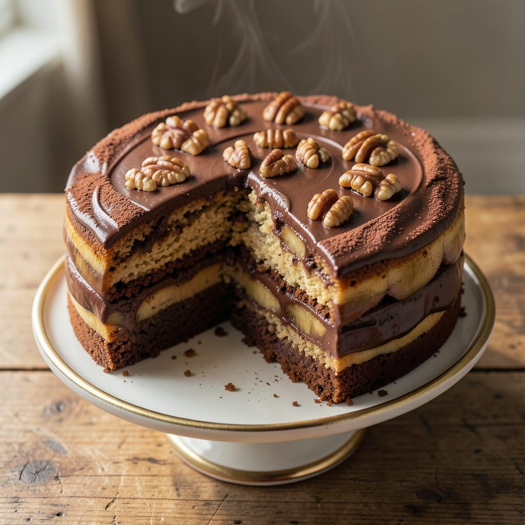 Banana Chocolate Walnut Cake Recipe: Fudgy Layers With Nutty Crunch