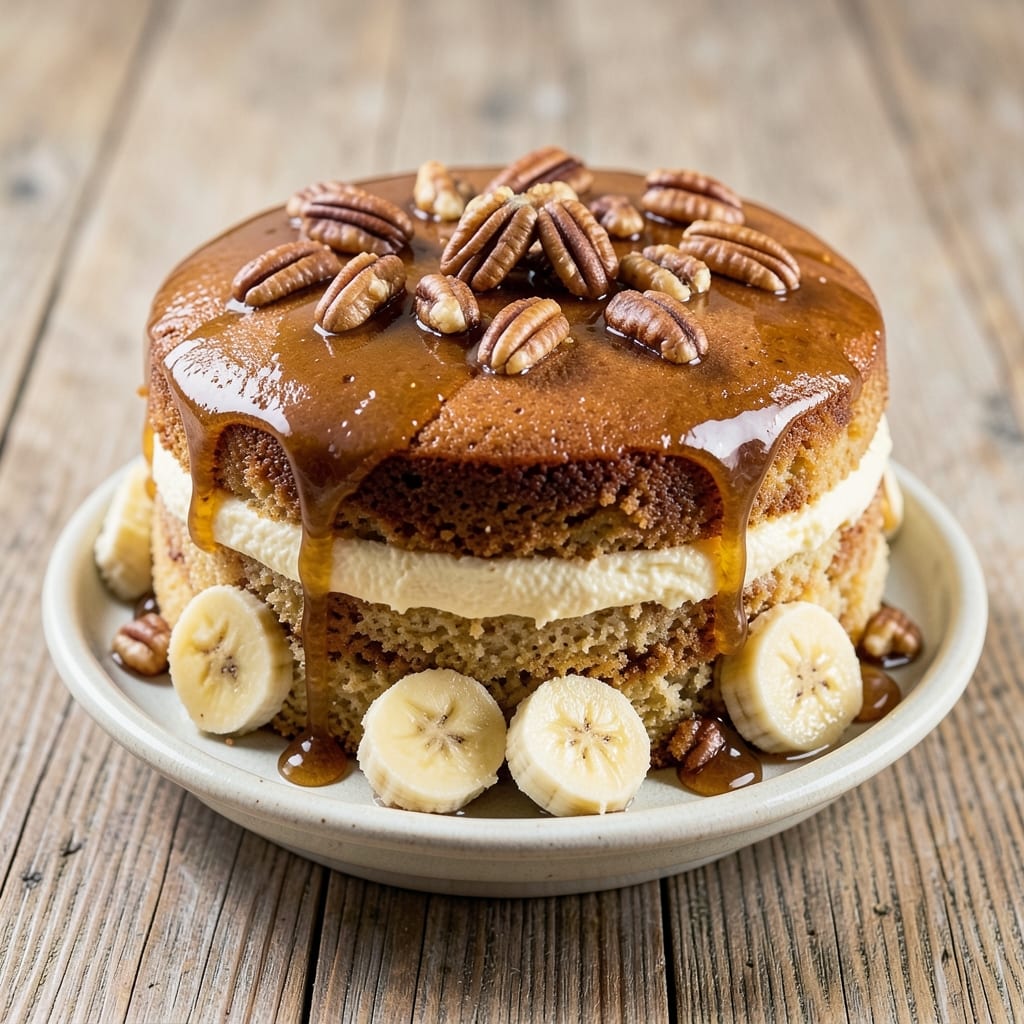 Banana Maple Cake Recipe: Warm Spice Streusel Hugs Caramelized Banana Layers
