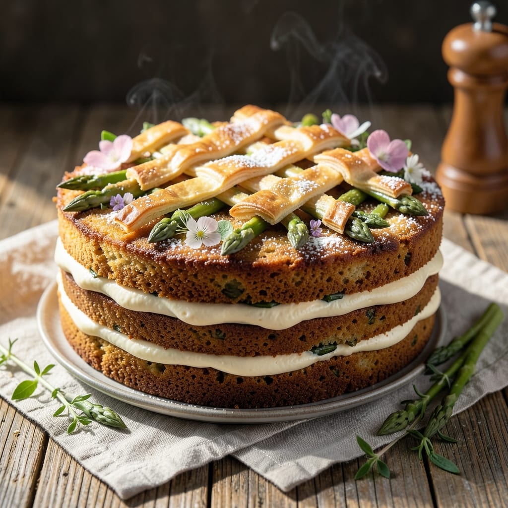 Asparagus Cake Recipe: Earthy Green Layers with Vanilla Sweetness