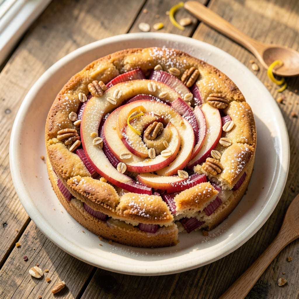 Apple and Rhubarb Cake Recipe: Golden Crust Over Tart-Spiced Layers