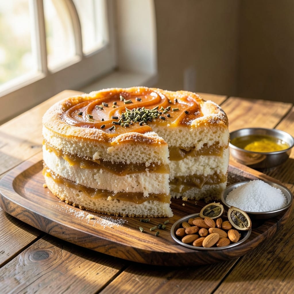 Badam Cake Recipe in Tamil: Nutty Cardamom Bliss With Silky Layers