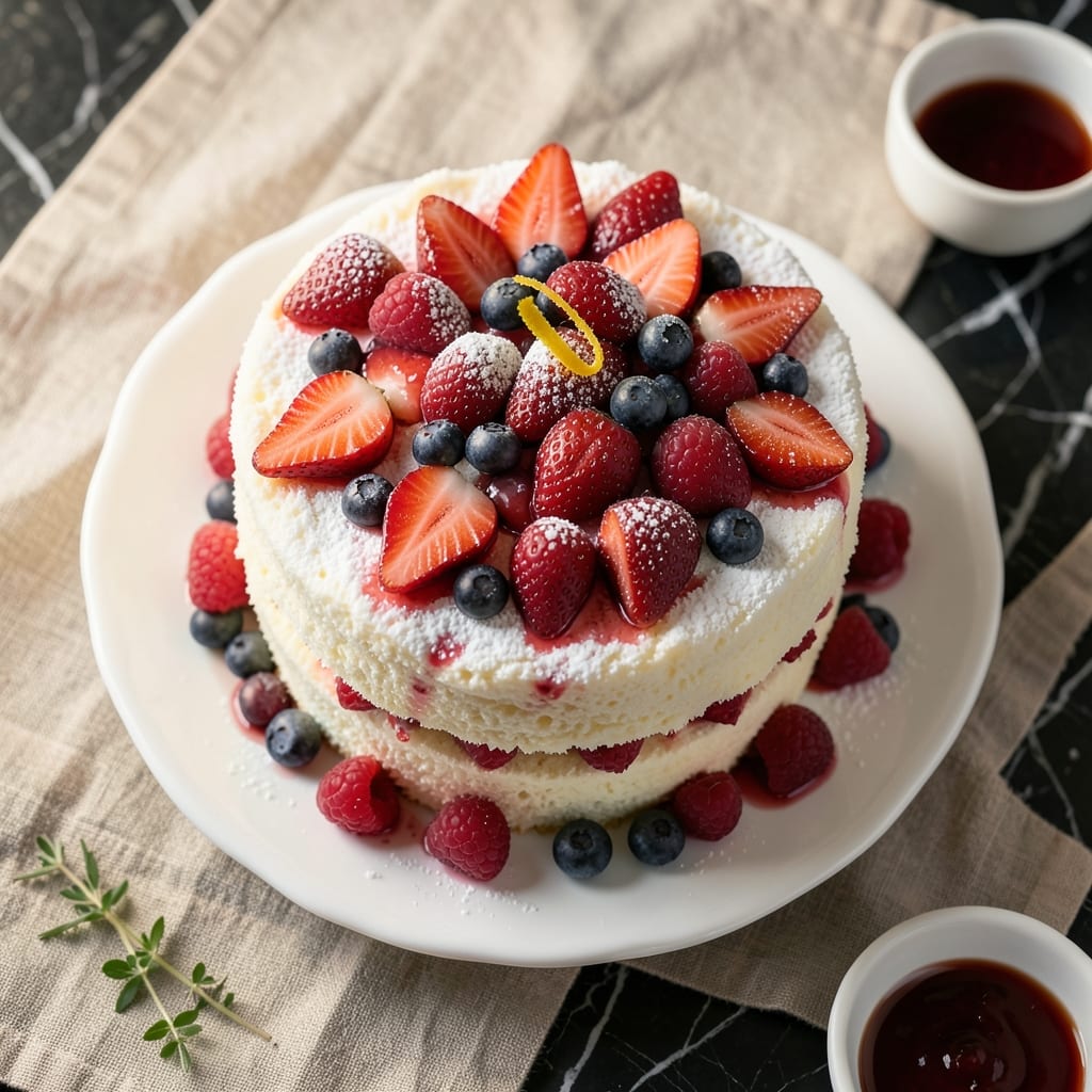 Angel Food Cake With Berries Recipe: Effortless Lightness and Bursting Fruit
