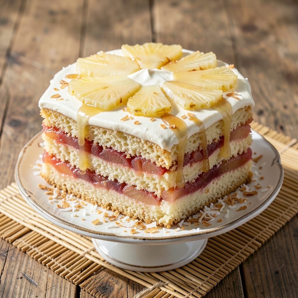 Asian Pineapple Cake Recipe: Tropical Layers with Coconut Rum Glaze