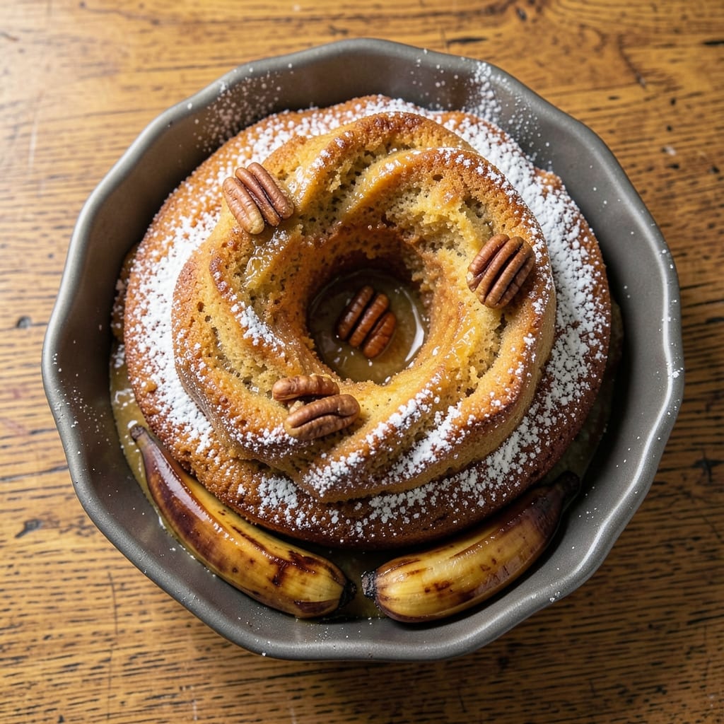 Banana Cake Bundt Pan Recipe: Golden Dome With Caramelized Banana Streaks